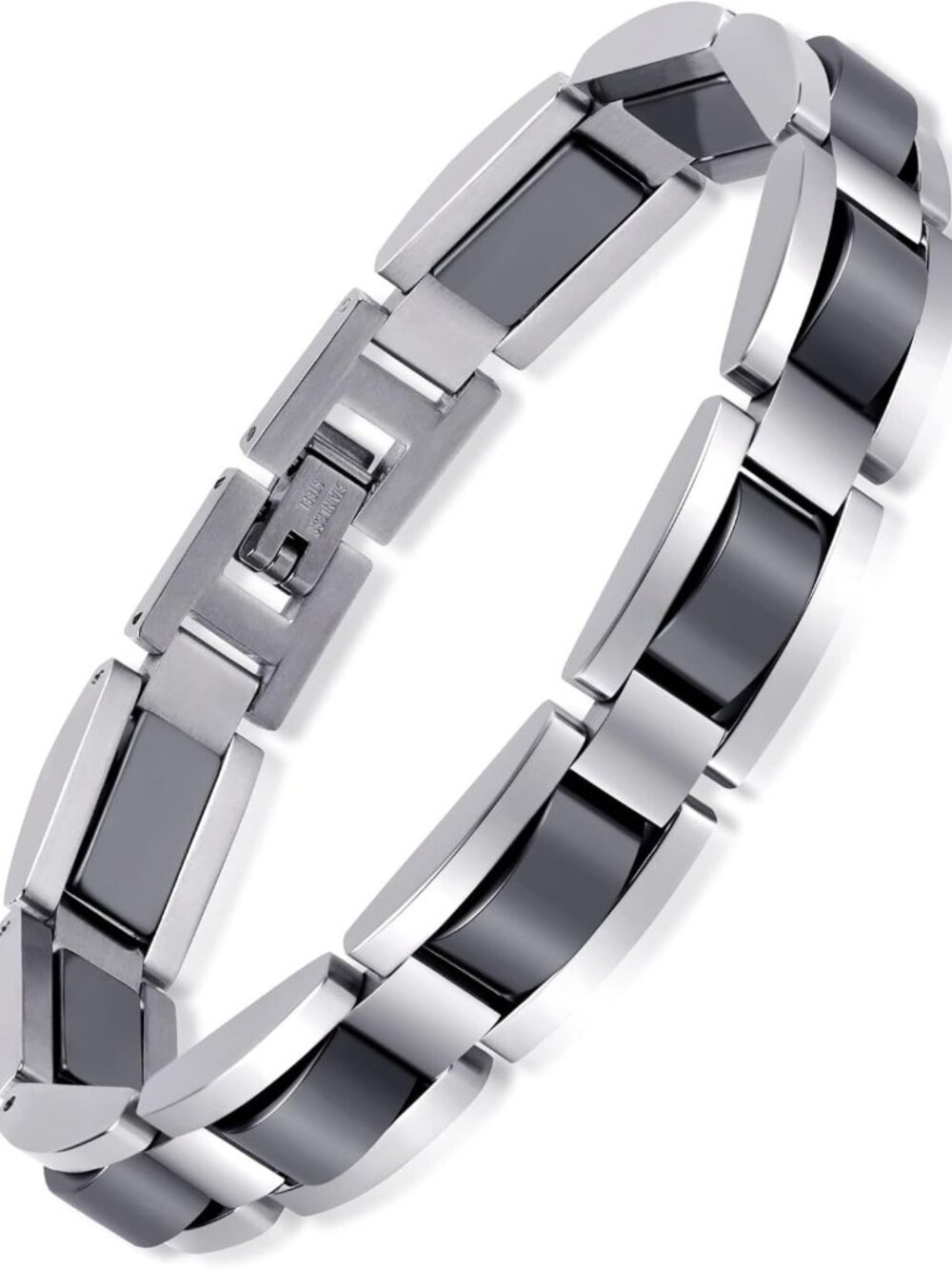 Stylish Men's Magnetic Bracelet - Durable Titanium Stainless Steel, Adjustable